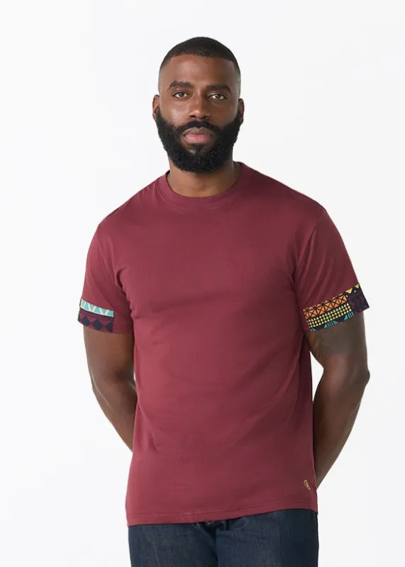 Alasane Men's African Print Appliqué T-Shirt (Navy Multicolor Kente) sold by D'iyanu