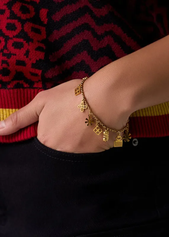 Ediye Womens Charm Bracelet (GOLD) sold by D'iyanu