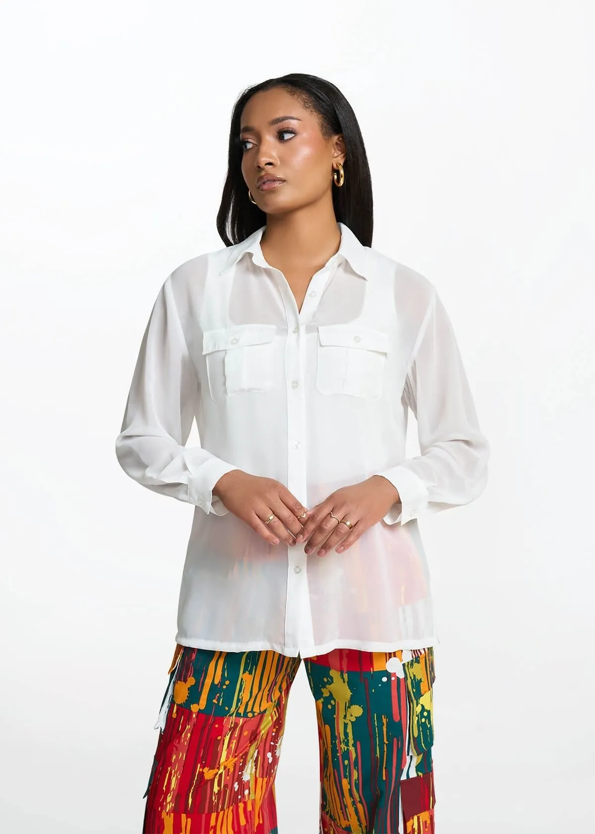 Nyala Women's Sheer Blouse sold by D'iyanu product image thumbnail 4