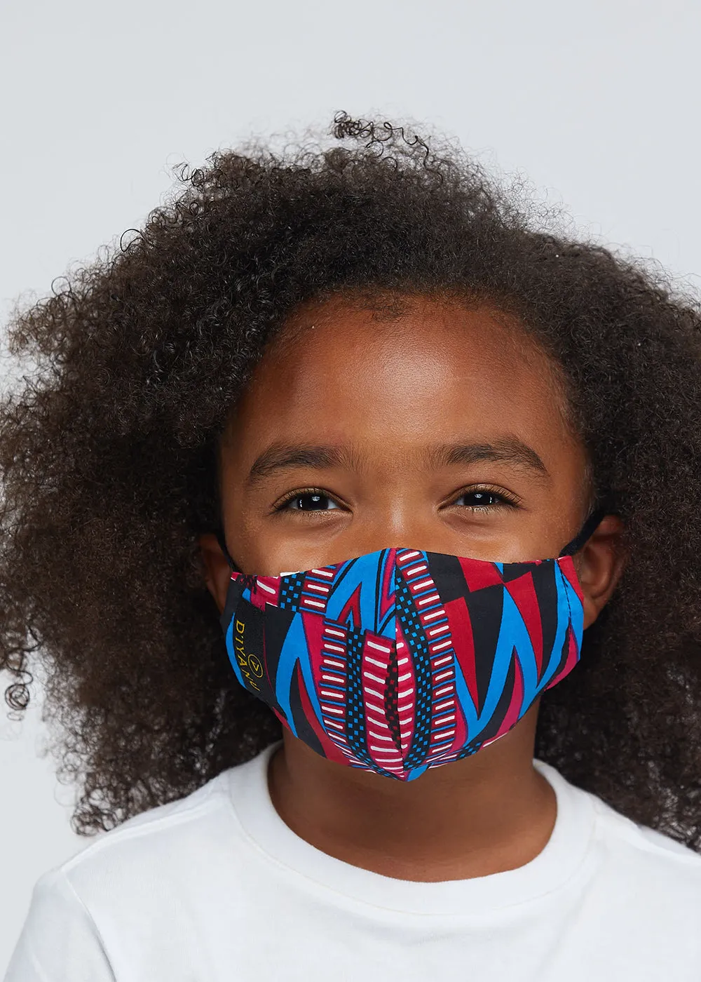 Dabo African Print 2 Layer Reusable Face Mask (Magenta Blue Kente)-Clearance sold by D'iyanu product image thumbnail 5