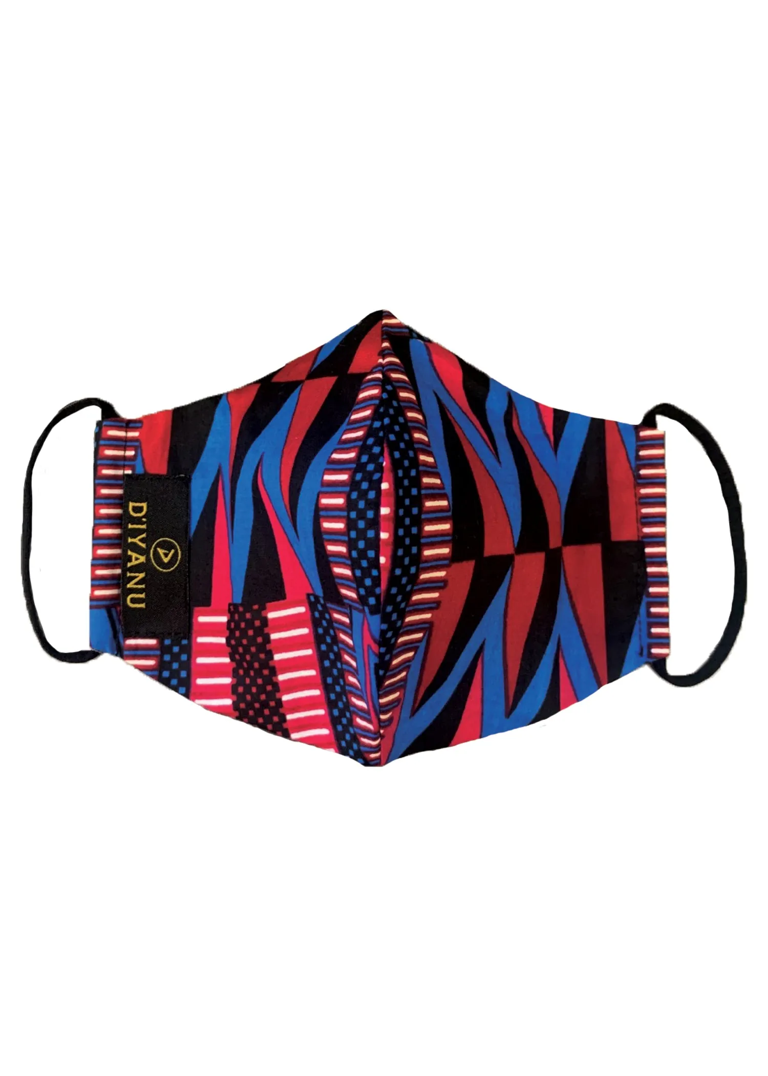 Dabo African Print 2 Layer Reusable Face Mask (Magenta Blue Kente)-Clearance sold by D'iyanu product image thumbnail 2