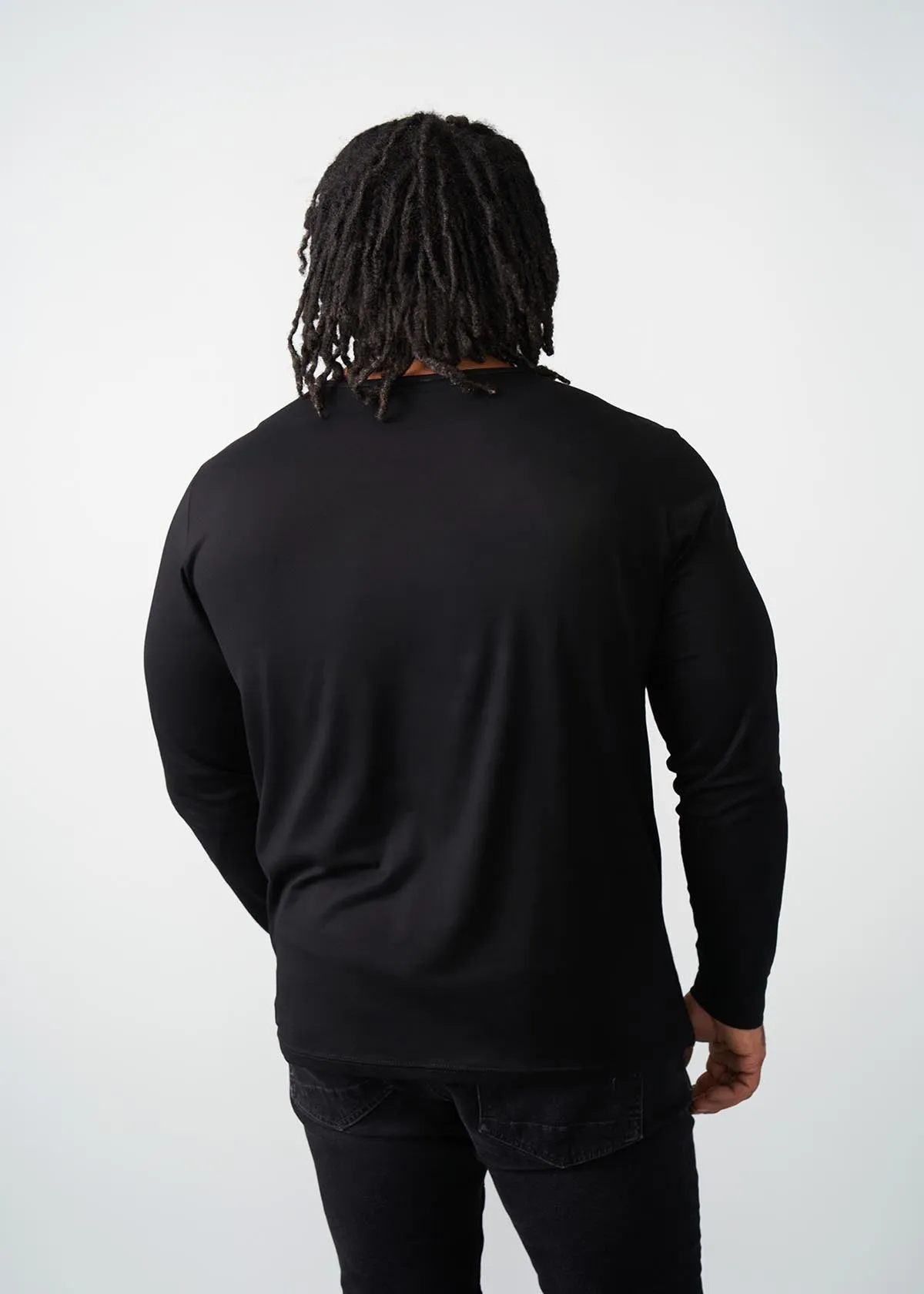 Ore Men's African Print Long Sleeve T-shirt (Black/Natural Mudcloth) sold by D'iyanu product image thumbnail 5