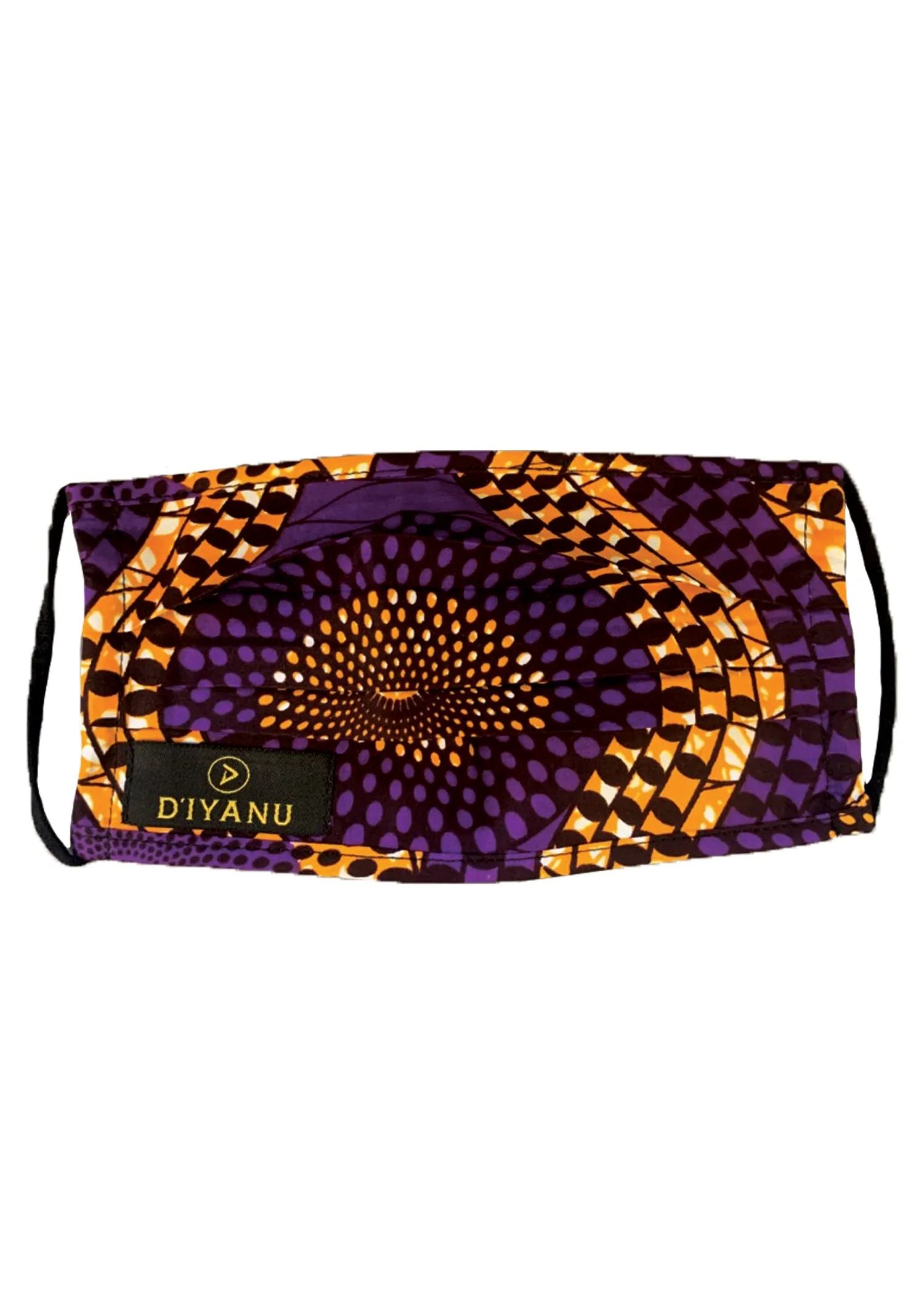 Uzo African Print 2 Layer Reusable Face Mask (Gold Purple Circles)-Clearance sold by D'iyanu product image thumbnail 2