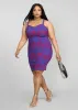 Amaria Women's African Print Stretch Dress (Red Blue Adire) - Clearance sold by D'iyanu