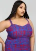 Amaria Women's African Print Stretch Dress (Red Blue Adire) - Clearance sold by D'iyanu