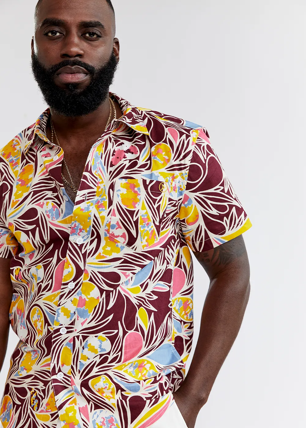 Keyon African Print Button-Up Shirt (Tropical Paisley) - Final Sale sold by D'iyanu product image thumbnail 2