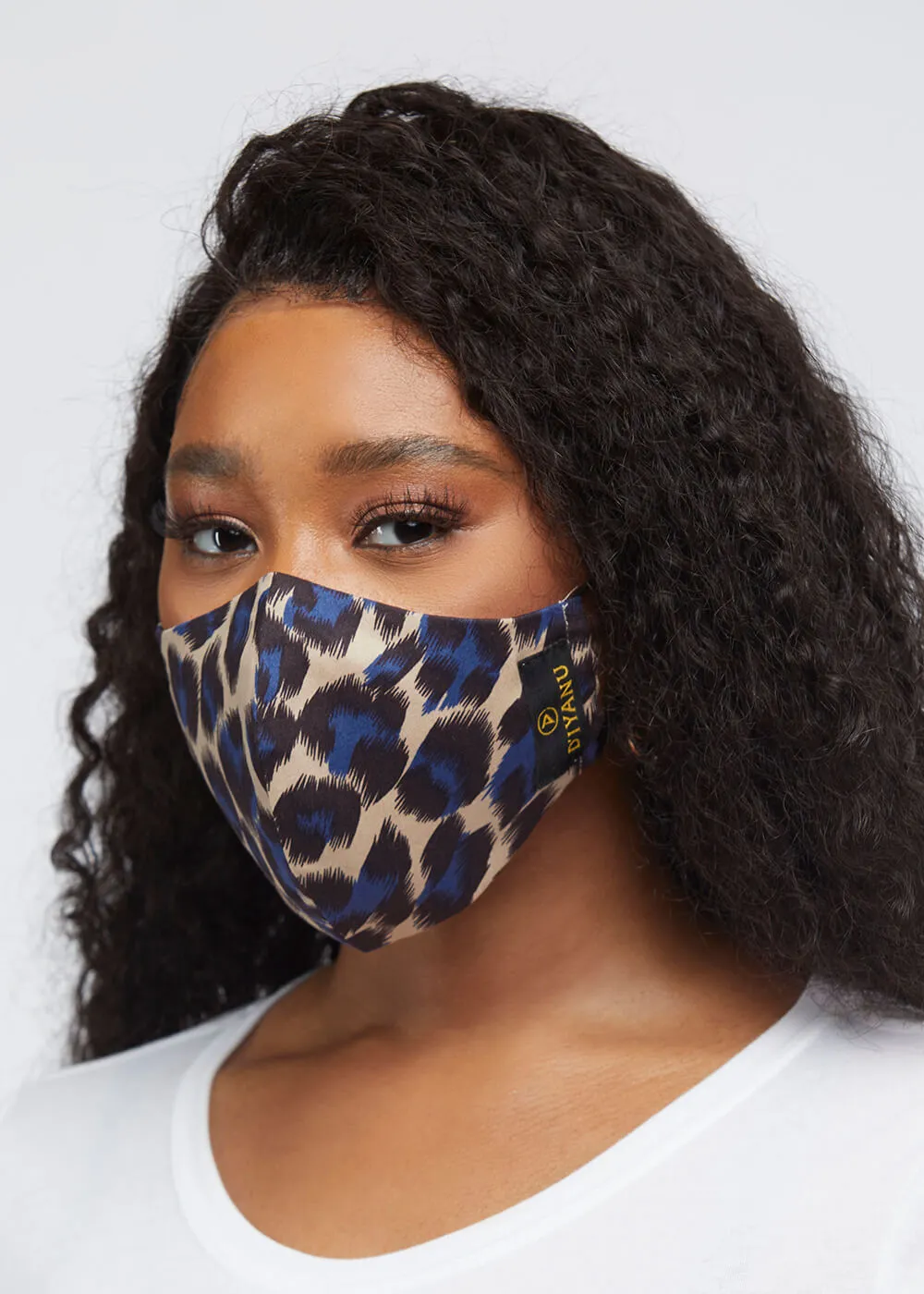 Dabo 2 Layer Reusable Face Mask (Tan Blue Cheetah)-Clearance sold by D'iyanu