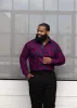 Chane Men's African Print Button-Up Shirt (Berry Zebra Abstract) - Clearance sold by D'iyanu