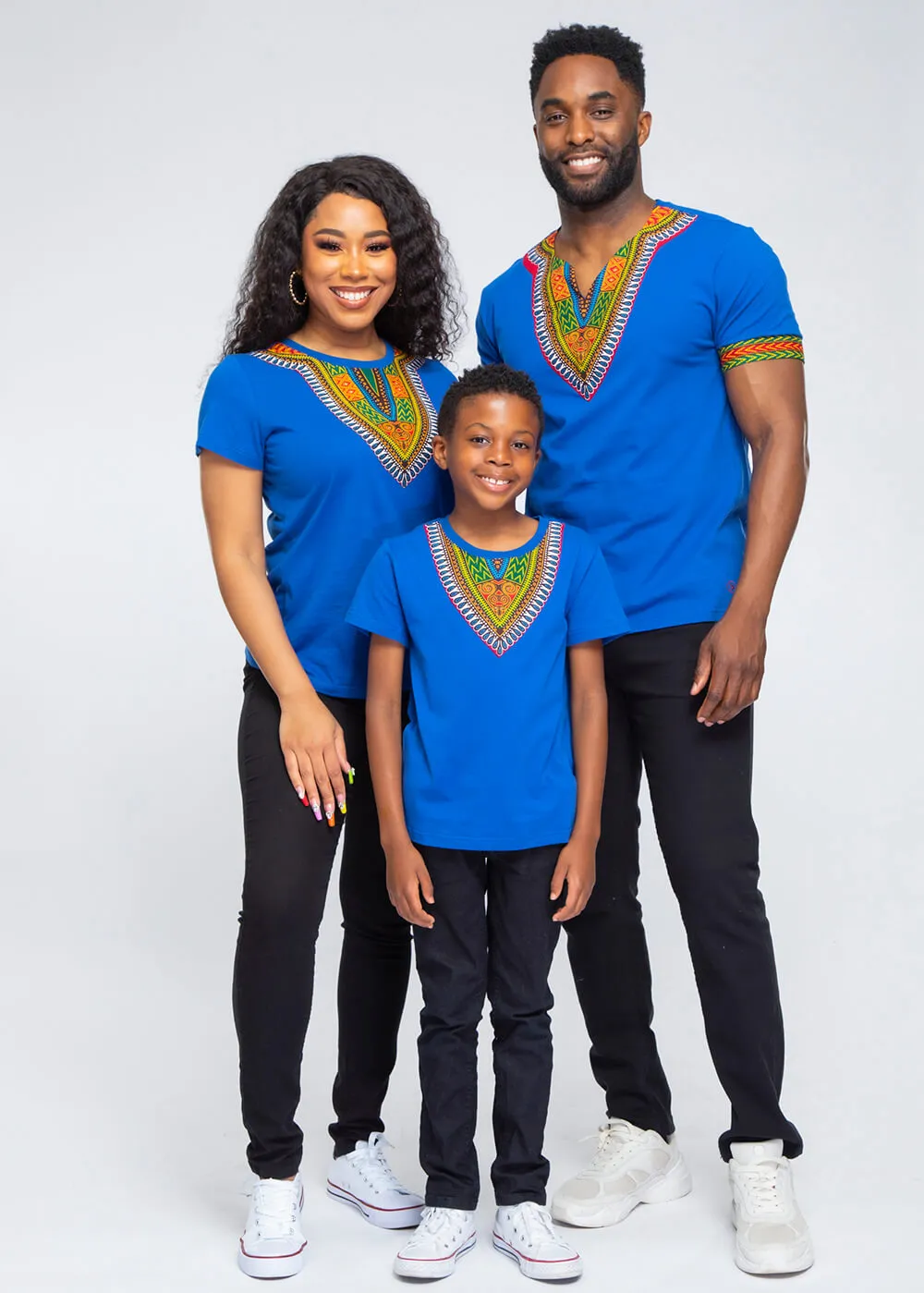 Men's African Print Dashiki T-Shirt (Blue) sold by D'iyanu product image thumbnail 2