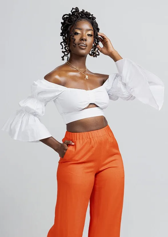 Ambar Women's Crop Top (White) sold by D'iyanu