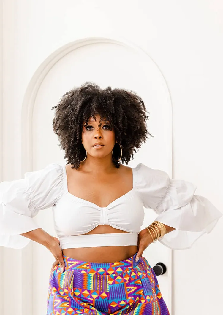 Ambar Women's Crop Top (White) sold by D'iyanu product image thumbnail 2