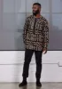 Ibrahim Men's African Print Traditional Shirt (Tan Black Tribal) sold by D'iyanu