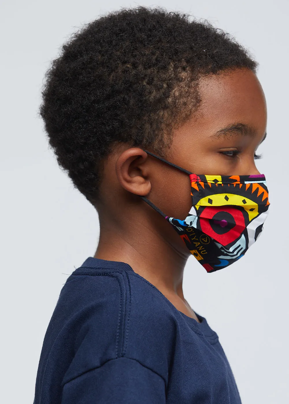 Uzo African Print 2 Layer Reusable Face Mask (Yellow Purple Tribal)-Clearance sold by D'iyanu product image thumbnail 5