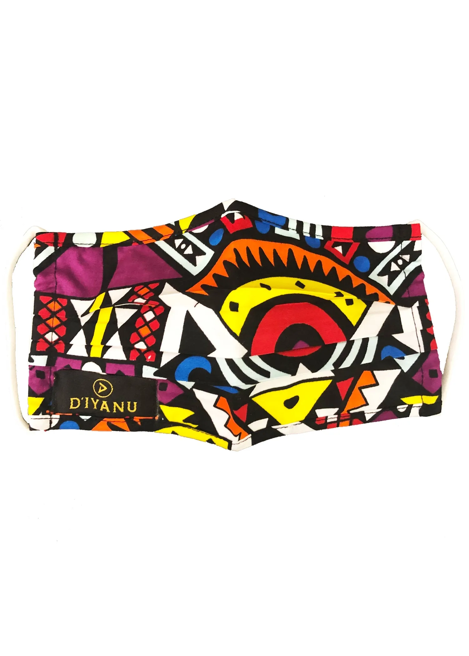 Uzo African Print 2 Layer Reusable Face Mask (Yellow Purple Tribal)-Clearance sold by D'iyanu product image thumbnail 2