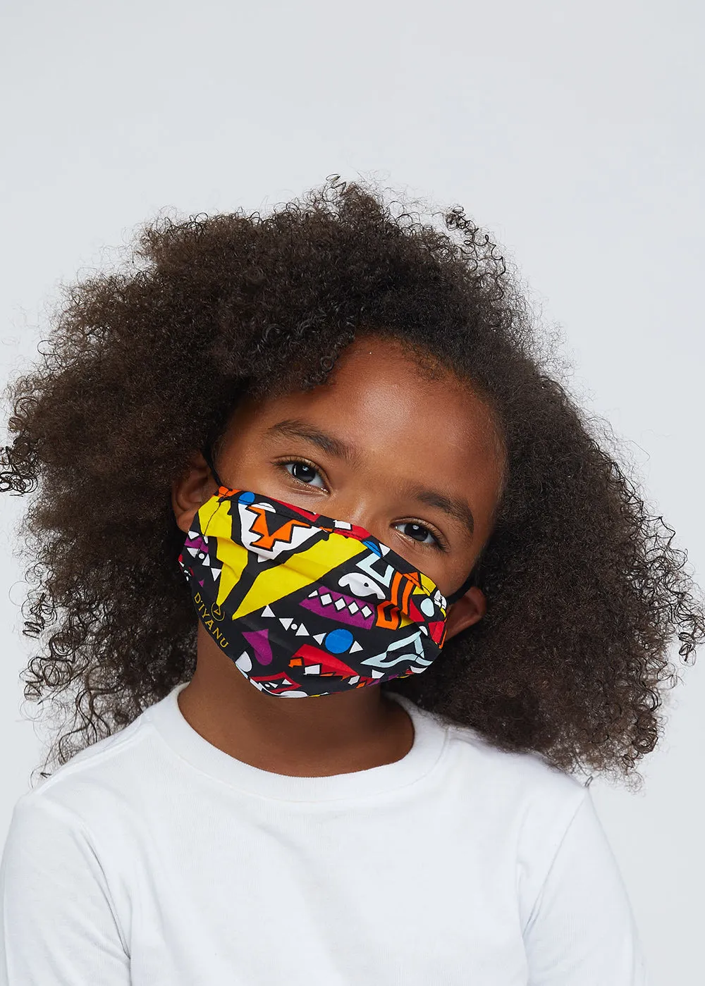 Uzo African Print 2 Layer Reusable Face Mask (Yellow Purple Tribal)-Clearance sold by D'iyanu product image thumbnail 3