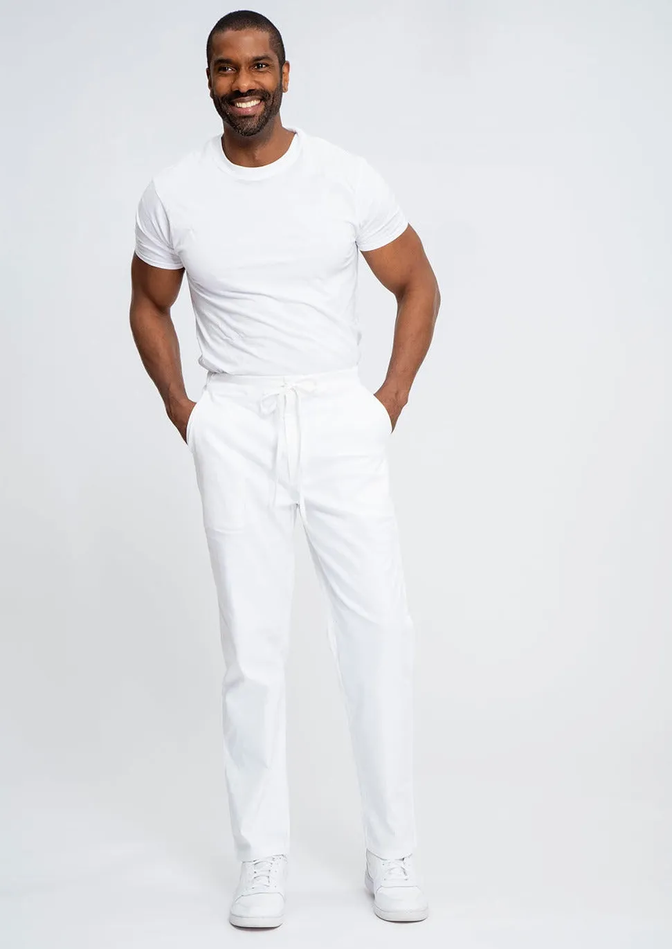 Adil Men's Traditional Dress Pants with Drawstring (White) sold by D'iyanu product image thumbnail 2