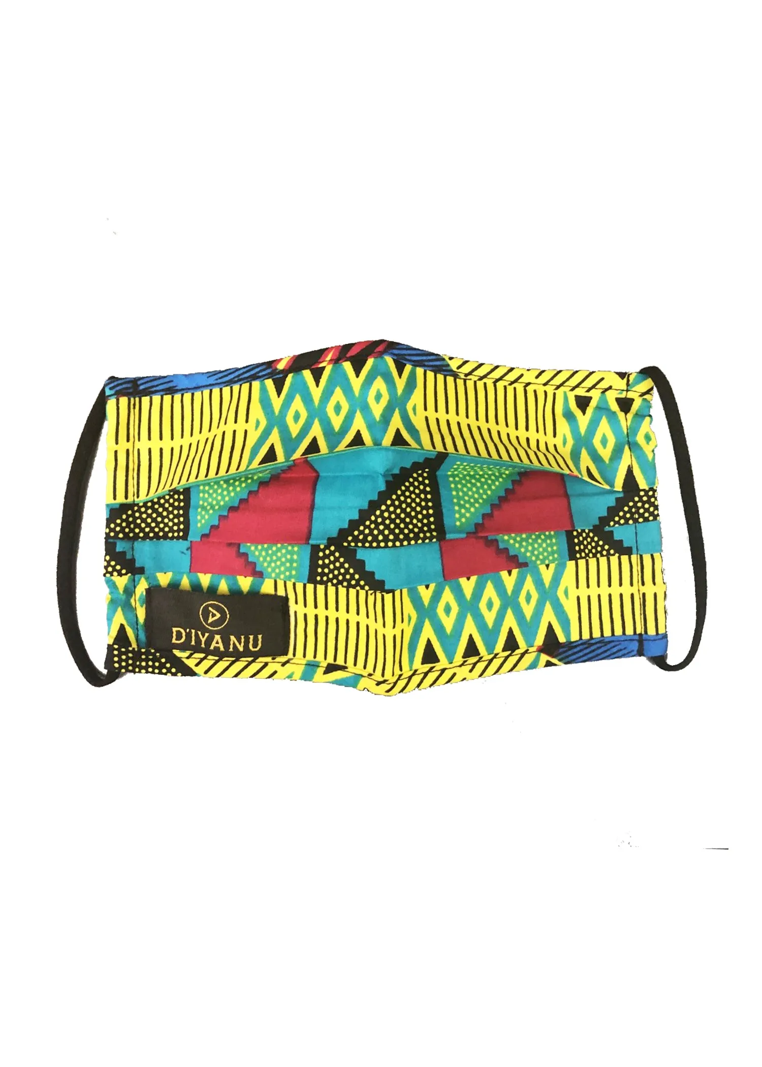 Uzo African Print 2 Layer Reusable Face Mask (Royal Blue Gold Kente)-Clearance sold by D'iyanu product image thumbnail 2