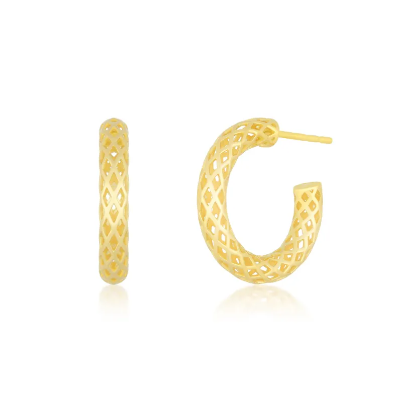 Woven Gold Hoop Earrings sold by EF Collection