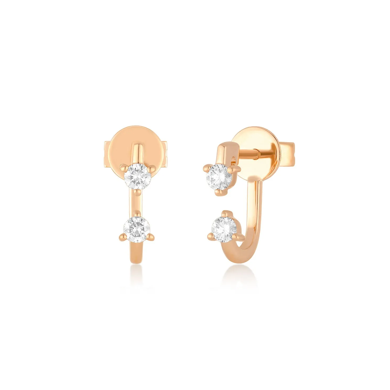 Double Prong Set Diamond Earring sold by EF Collection