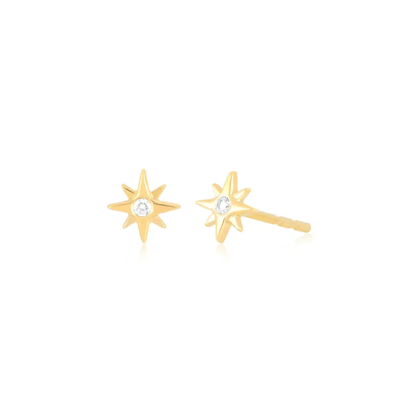 Diamond Starburst Stud Earring sold by EF Collection