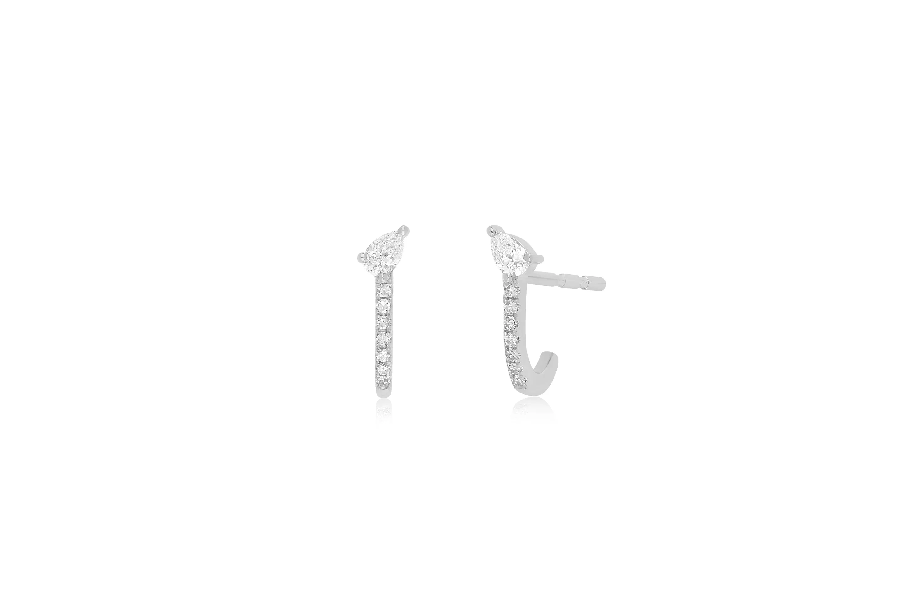 Diamond Pear-fect Huggie Earring sold by EF Collection product image thumbnail 4