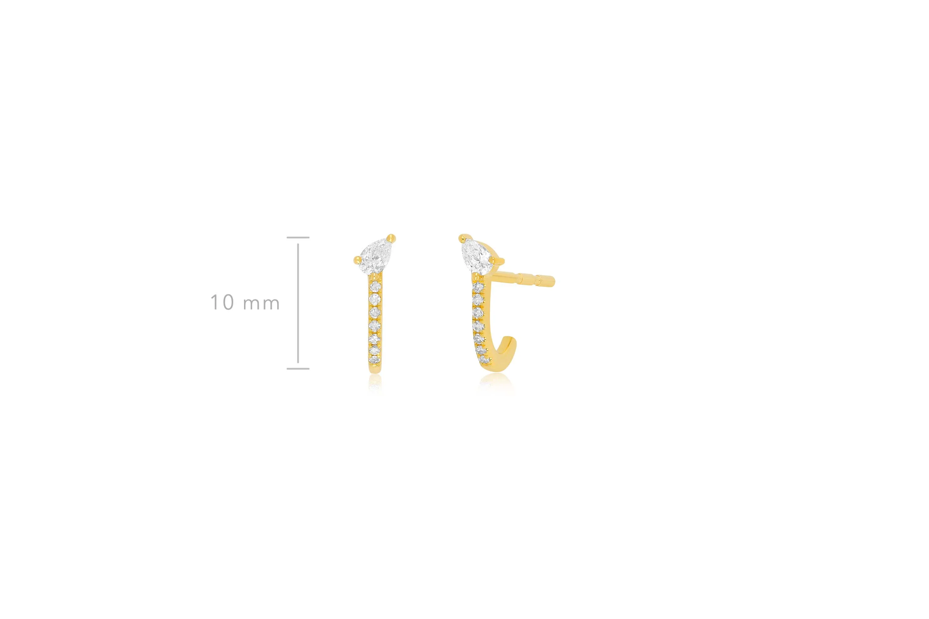 Diamond Pear-fect Huggie Earring sold by EF Collection product image thumbnail 5