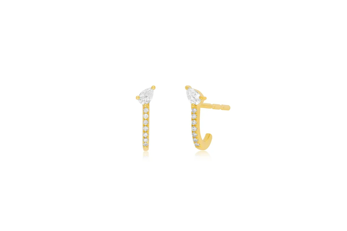 Diamond Pear-fect Huggie Earring sold by EF Collection