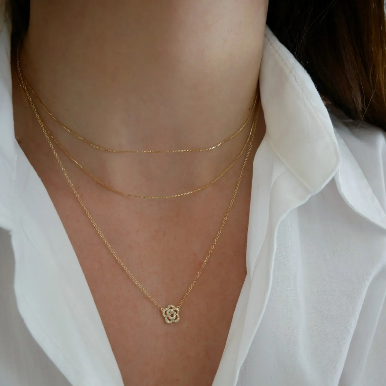 Diamond Rose Necklace sold by EF Collection product image thumbnail 2