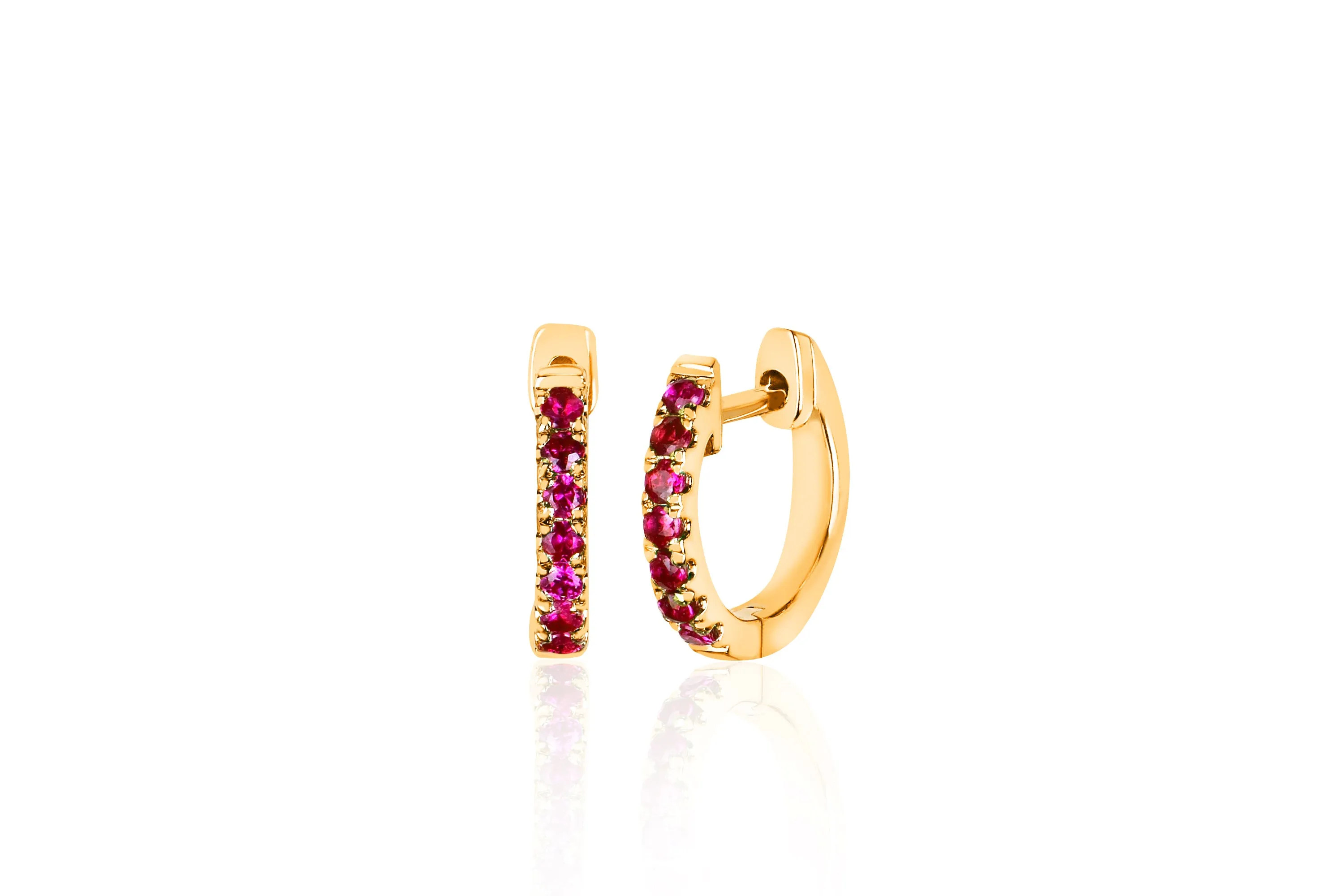 Ruby Mini Huggie Earring sold by EF Collection