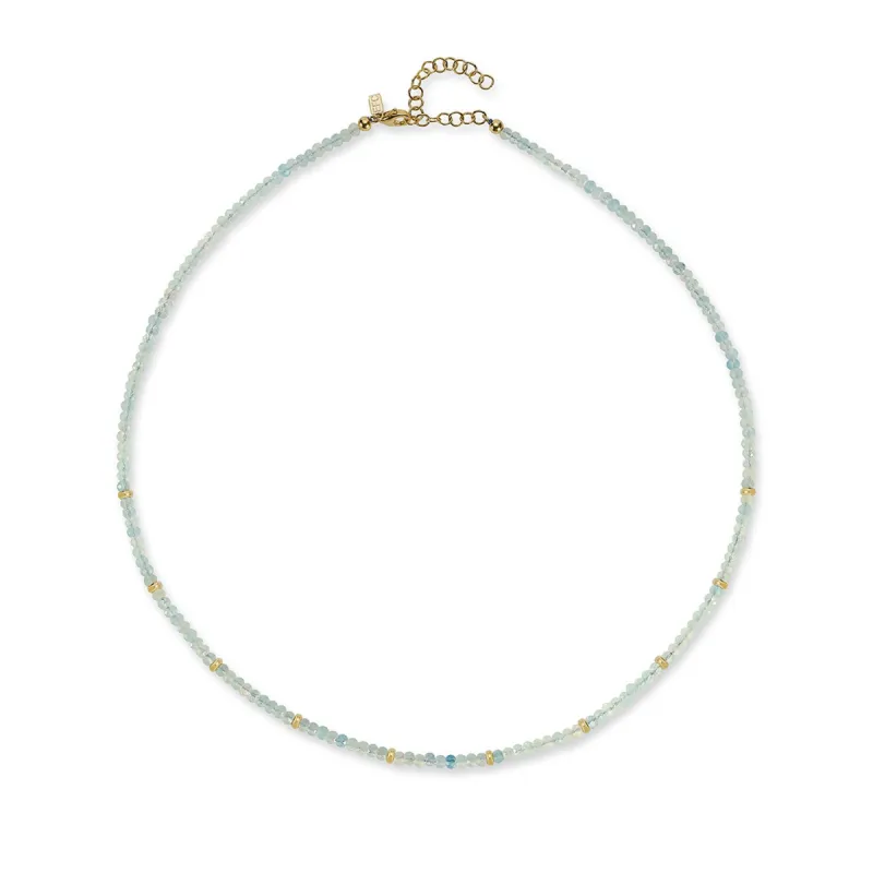 Birthstone Bead Necklace In Aquamarine sold by EF Collection