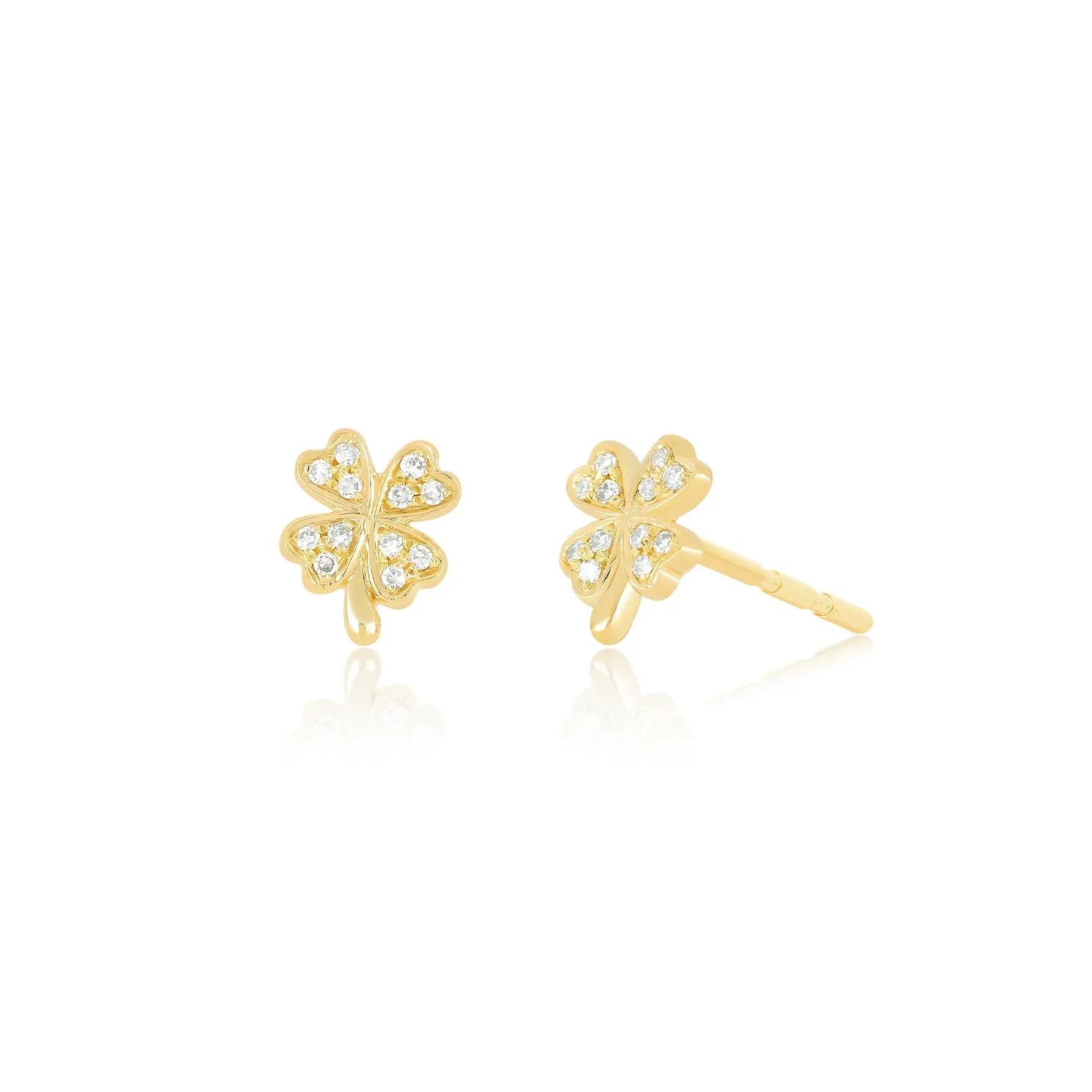 Diamond Mini Clover Stud Earring sold by EF Collection