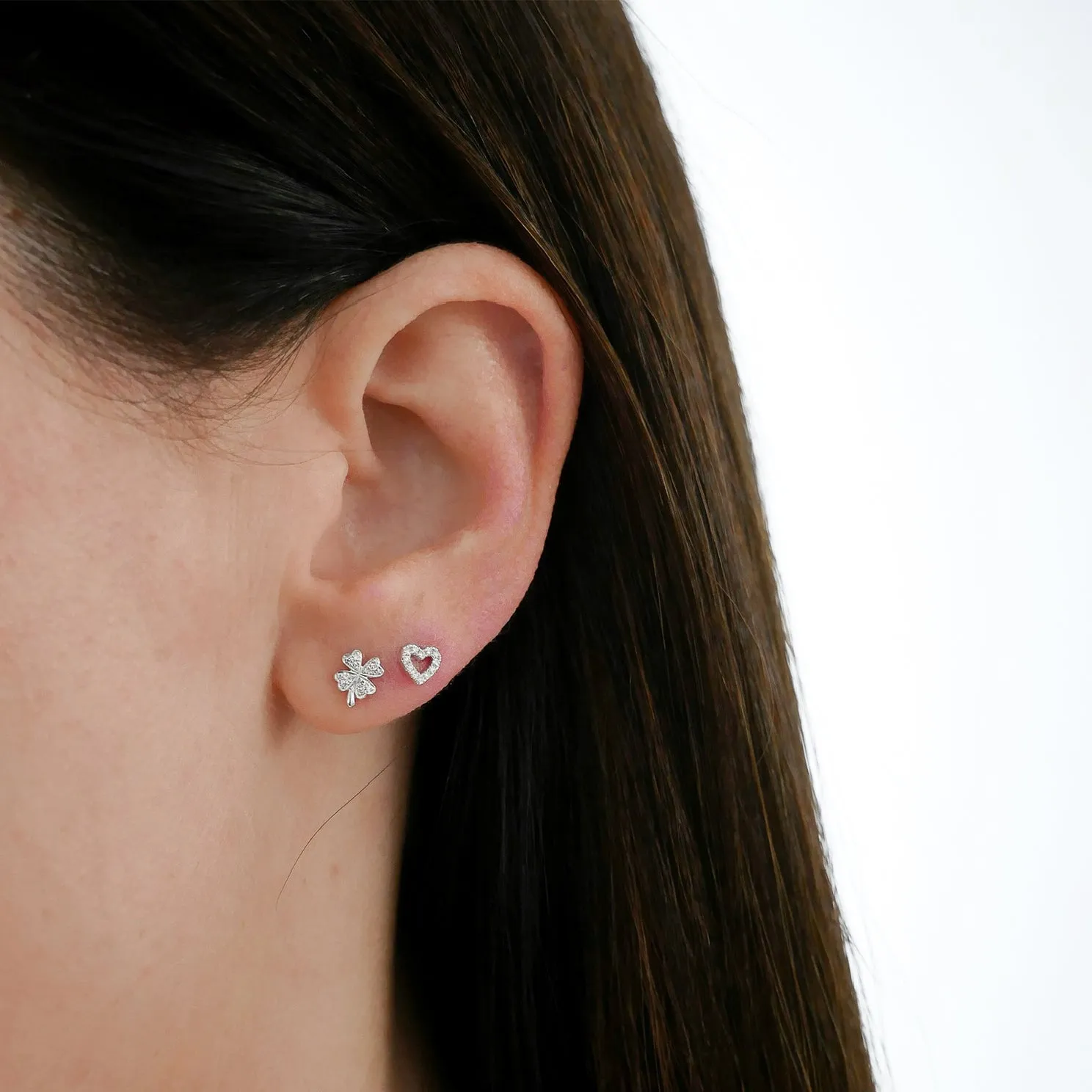 Diamond Mini Clover Stud Earring sold by EF Collection product image thumbnail 2