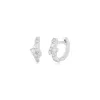 Diamond Cluster Mini Huggie Earring sold by EF Collection