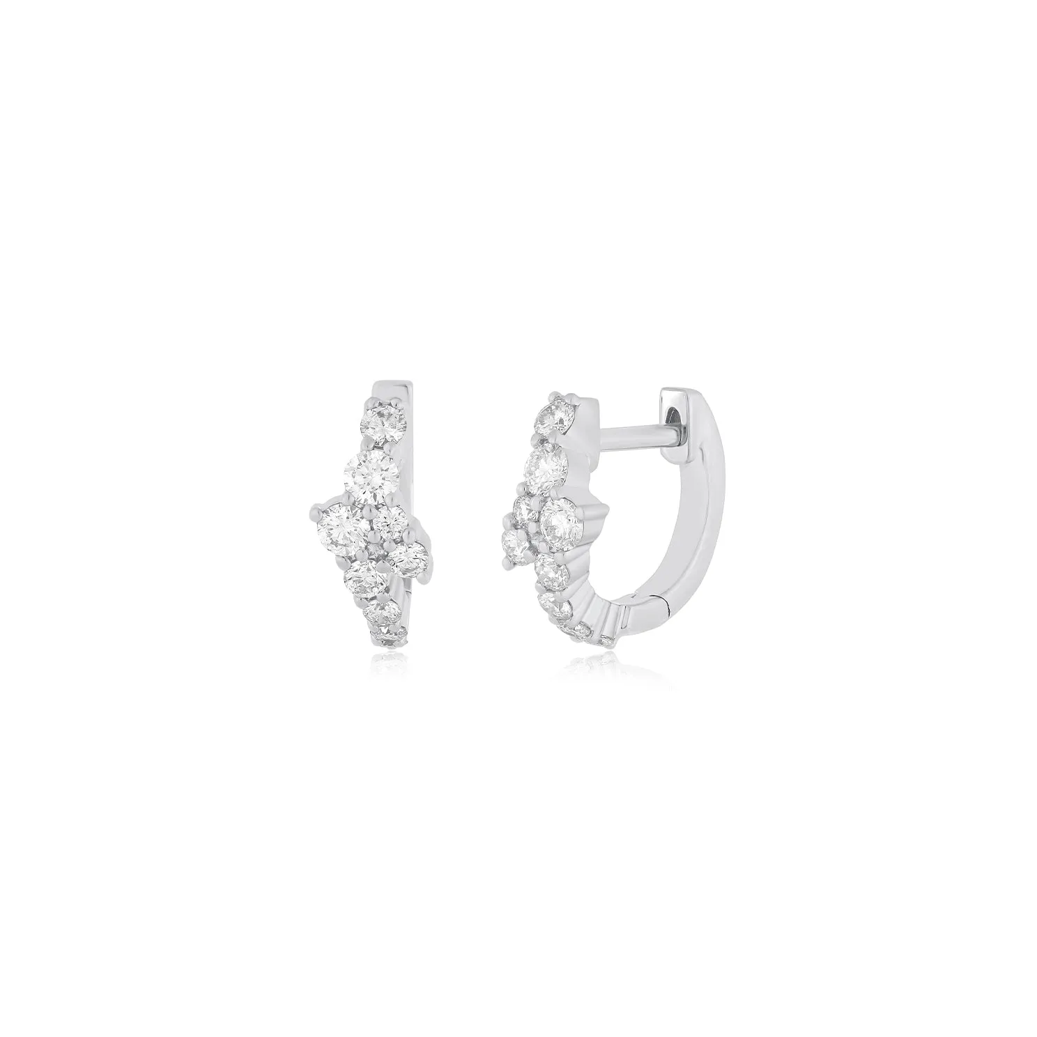 Diamond Cluster Mini Huggie Earring sold by EF Collection product image thumbnail 4
