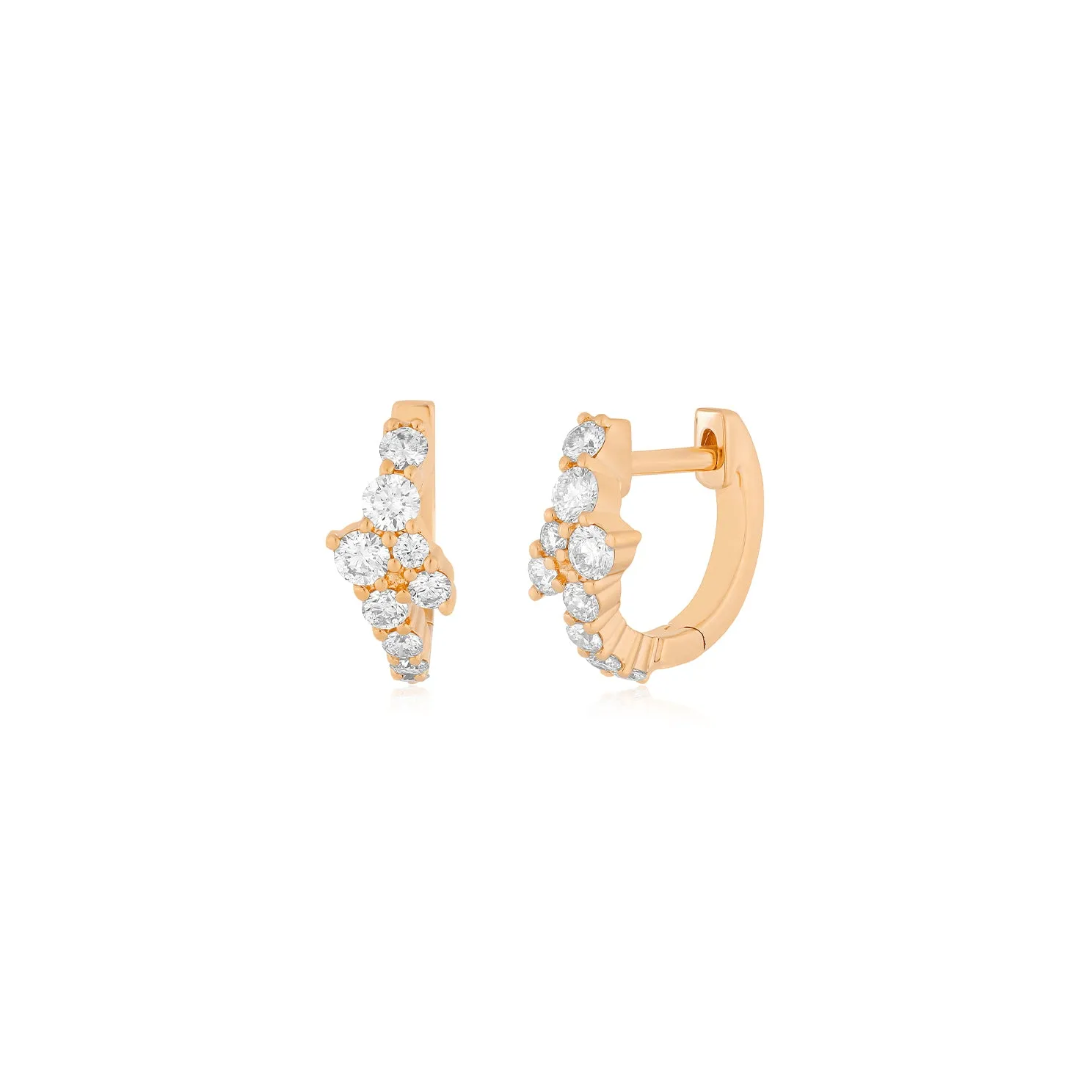 Diamond Cluster Mini Huggie Earring sold by EF Collection product image thumbnail 3