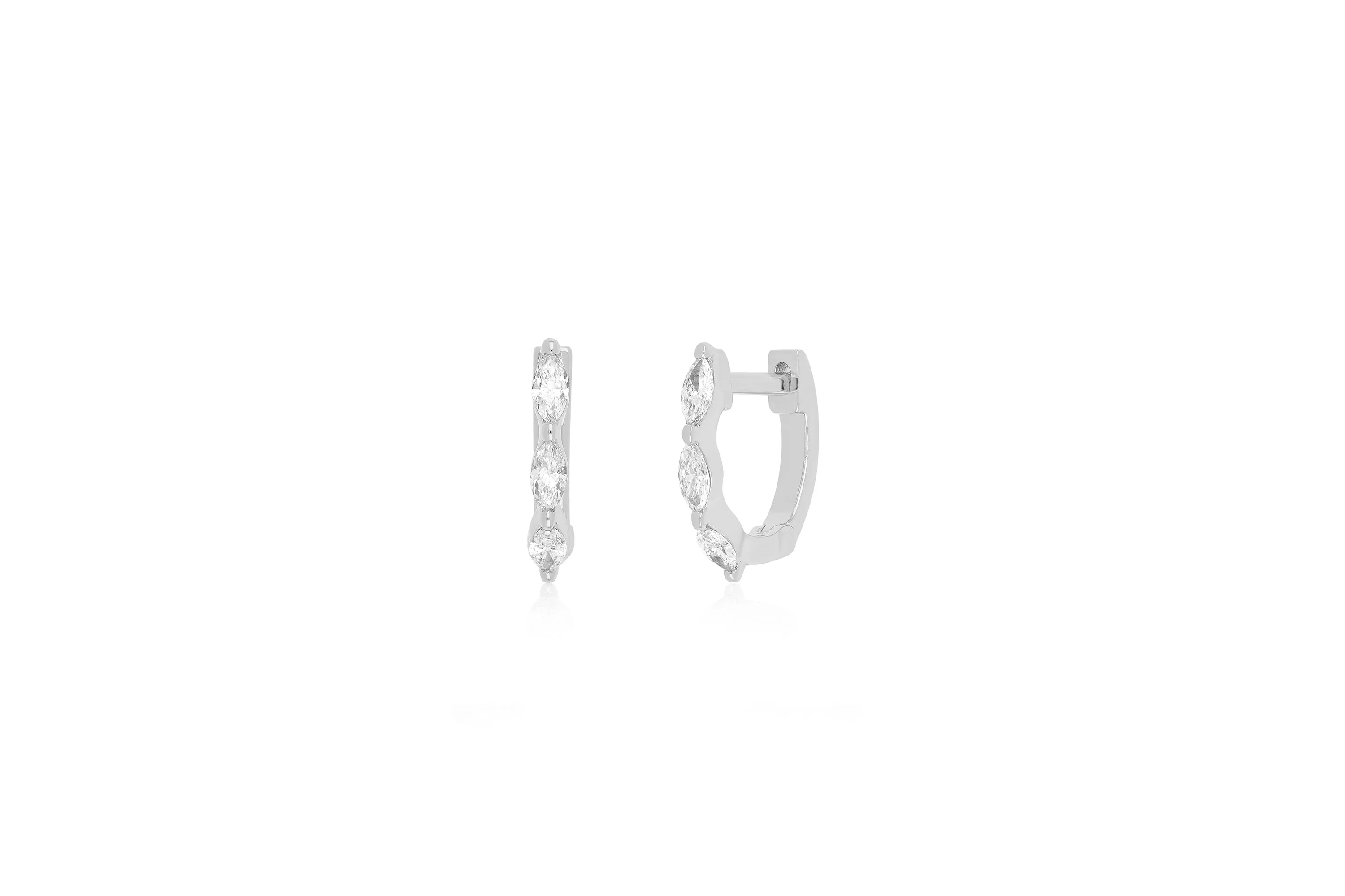 Marquise Diamond Mini Huggie Earring sold by EF Collection product image thumbnail 4