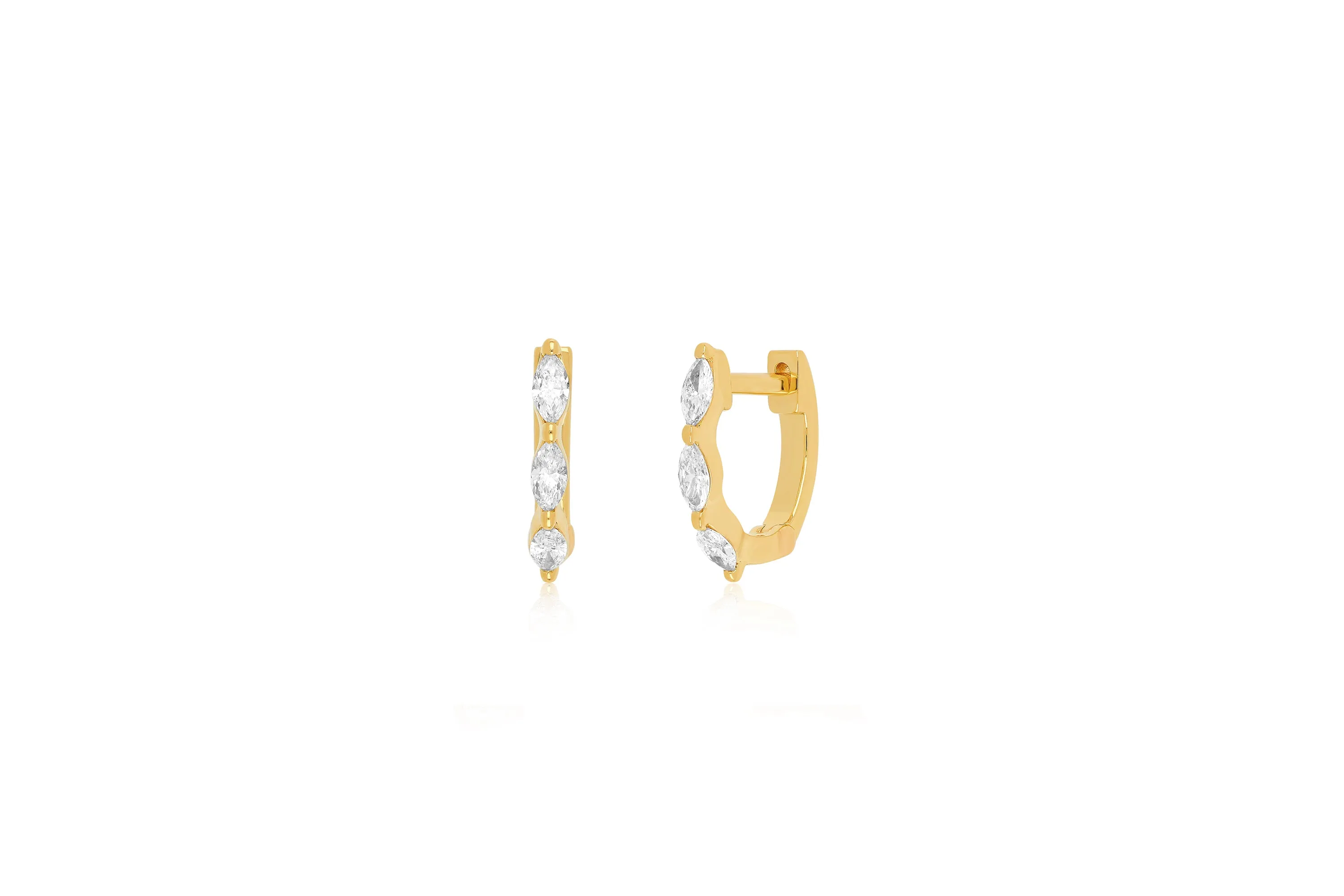 Marquise Diamond Mini Huggie Earring sold by EF Collection