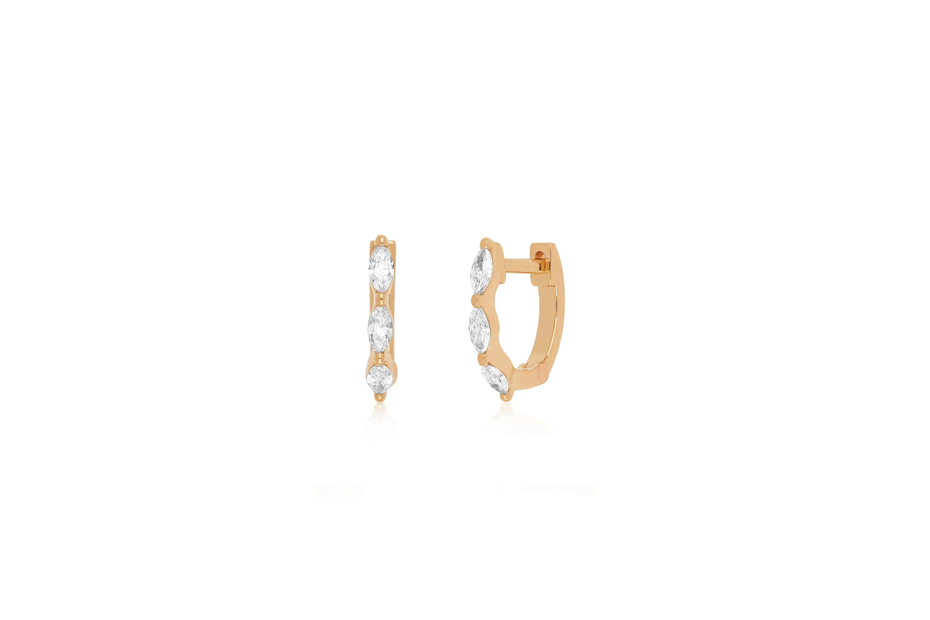 Marquise Diamond Mini Huggie Earring sold by EF Collection product image thumbnail 3