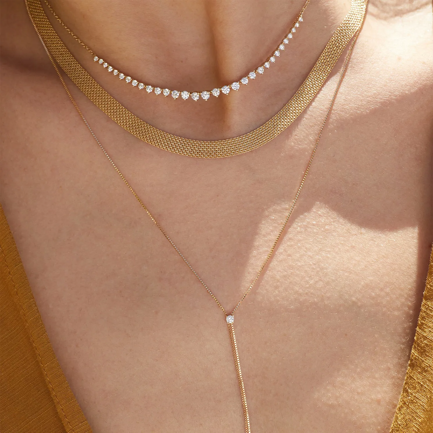 Gold Mesh Necklace sold by EF Collection product image thumbnail 2