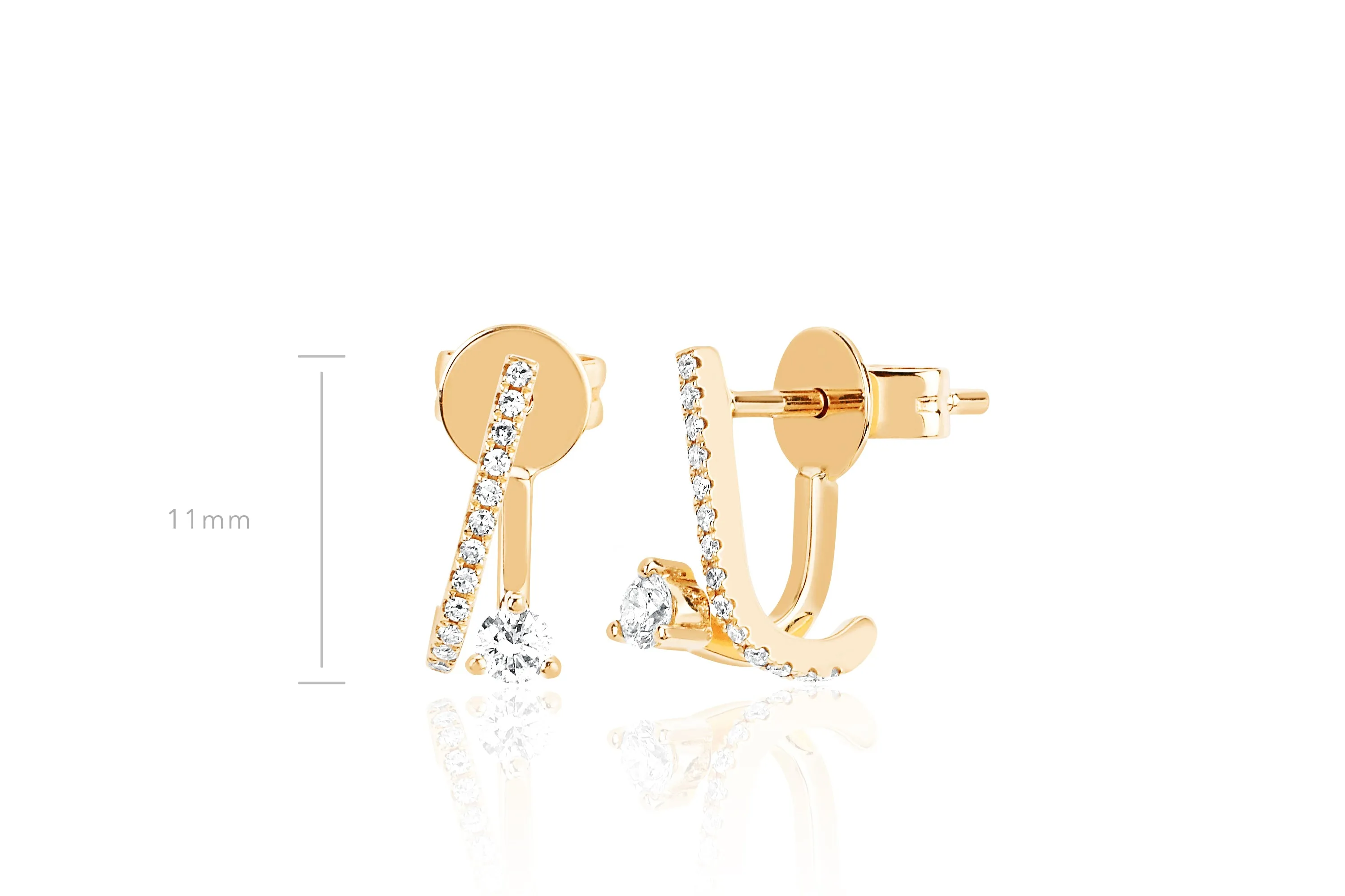 Prong Set Diamond Illusion Stud Earring sold by EF Collection product image thumbnail 5