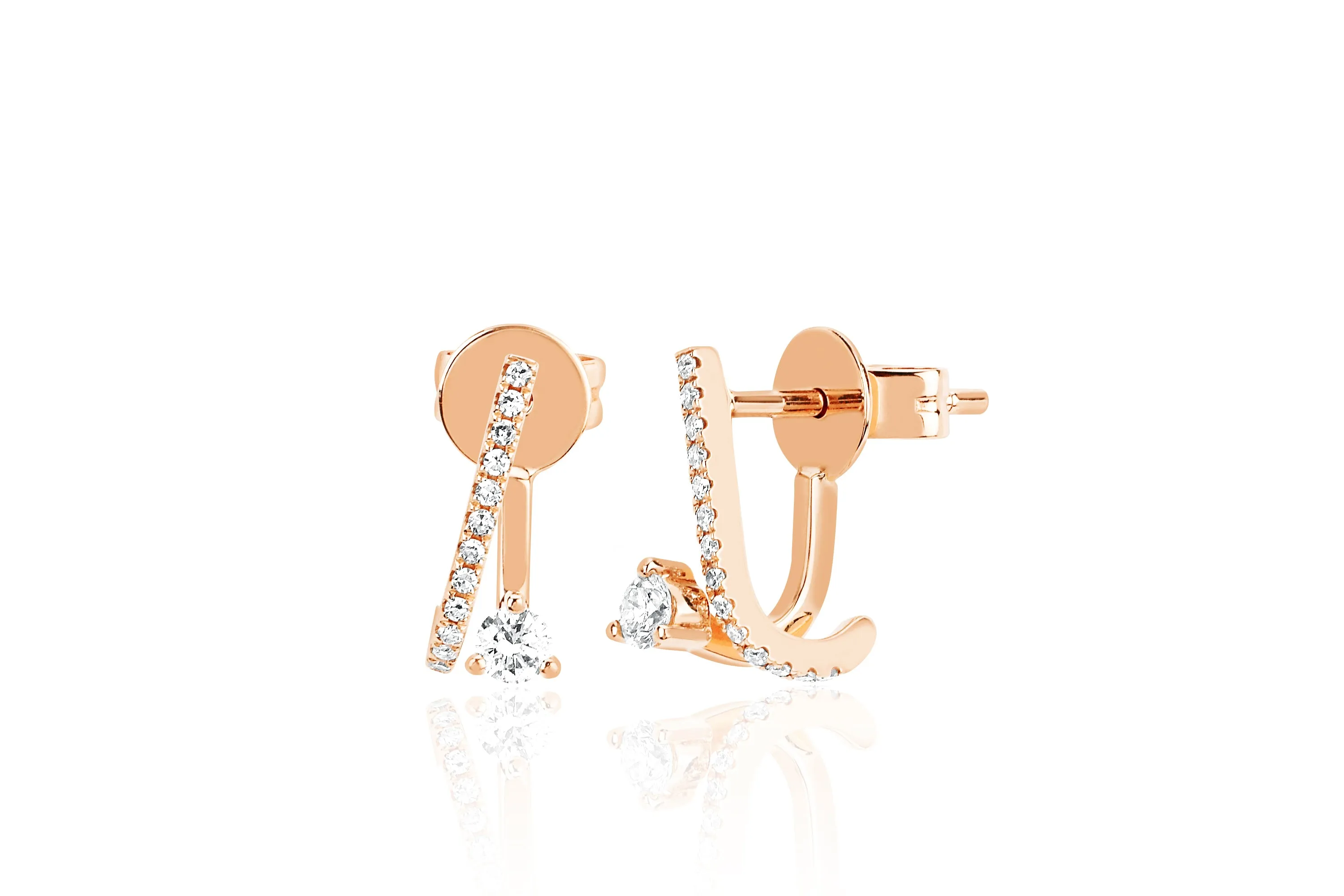 Prong Set Diamond Illusion Stud Earring sold by EF Collection product image thumbnail 3