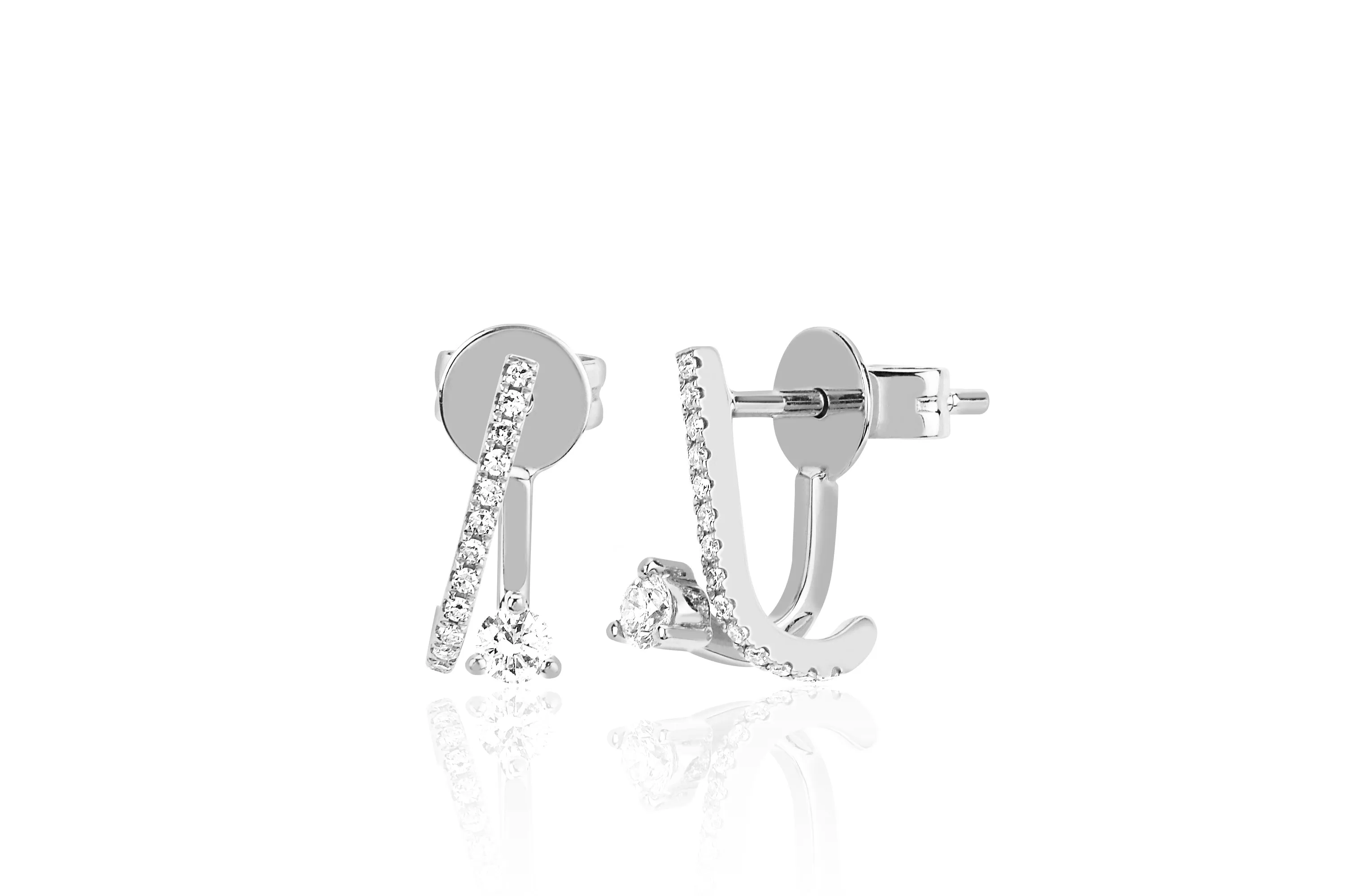 Prong Set Diamond Illusion Stud Earring sold by EF Collection product image thumbnail 4