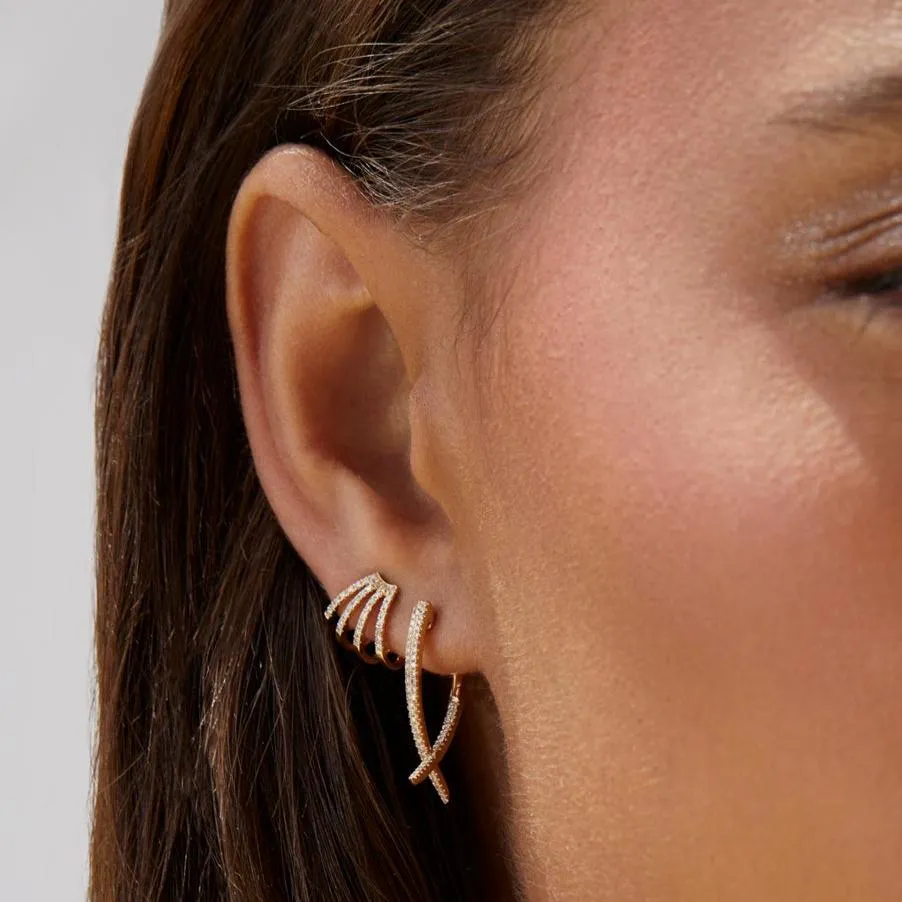 Diamond Loop Hoop Earring sold by EF Collection product image thumbnail 5