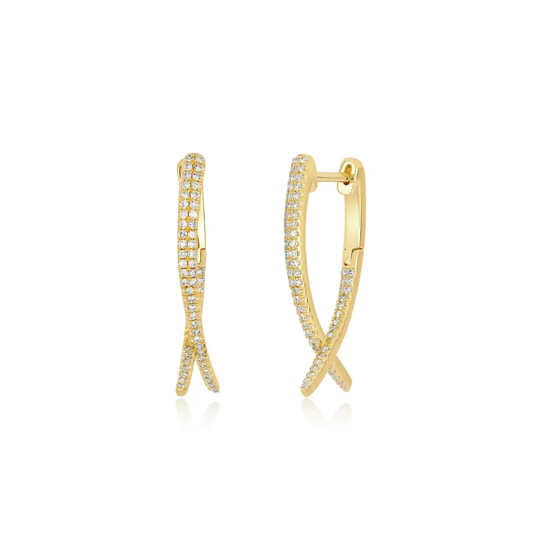 Diamond Loop Hoop Earring sold by EF Collection