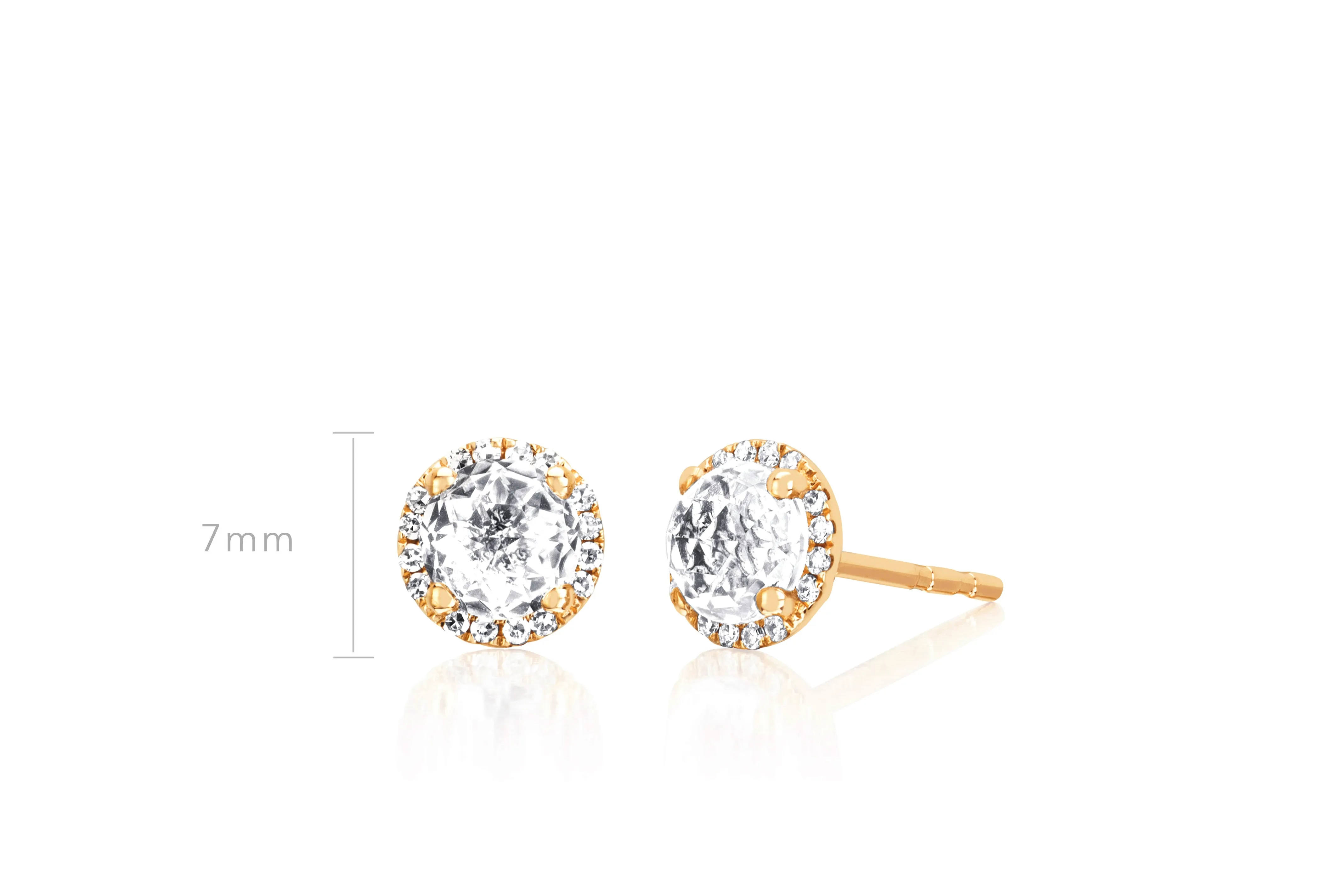 Diamond & White Quartz Stud Earrings sold by EF Collection product image thumbnail 5