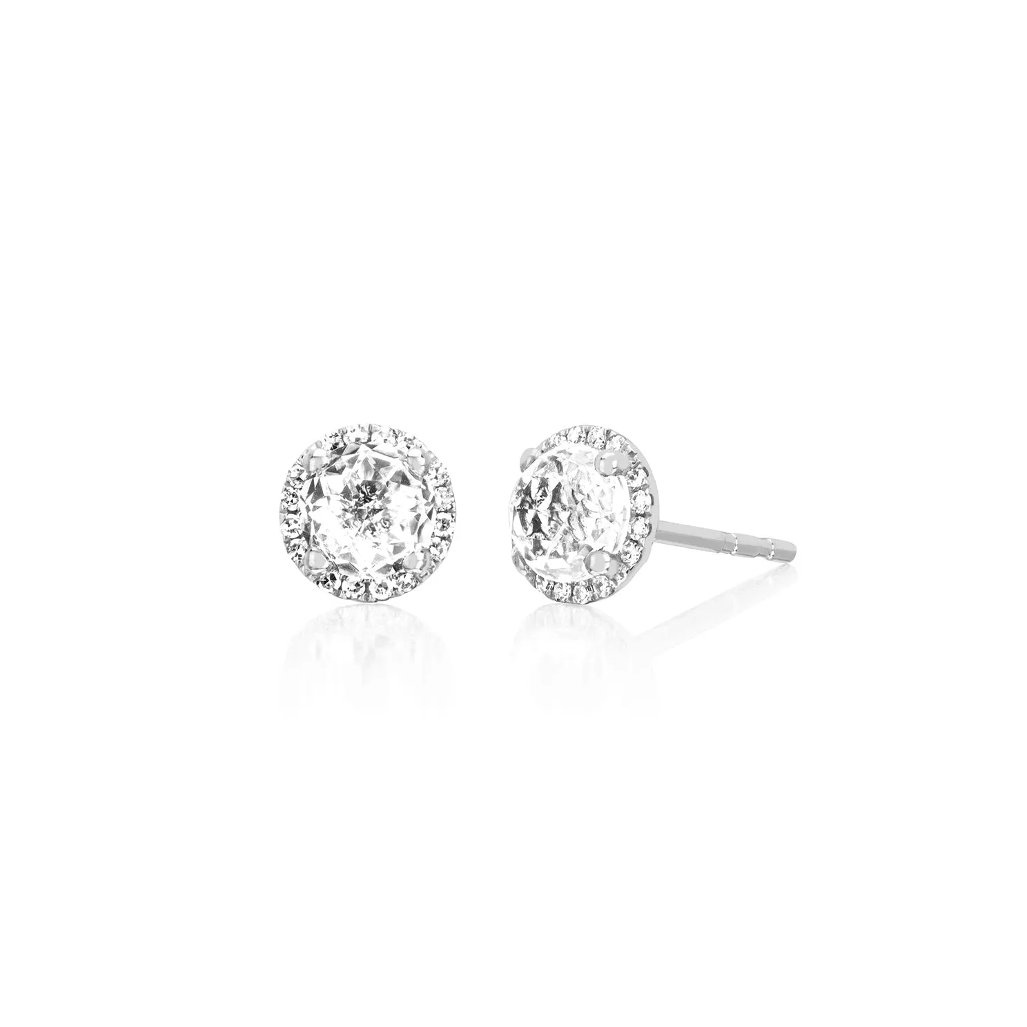 Diamond & White Quartz Stud Earrings sold by EF Collection product image thumbnail 4