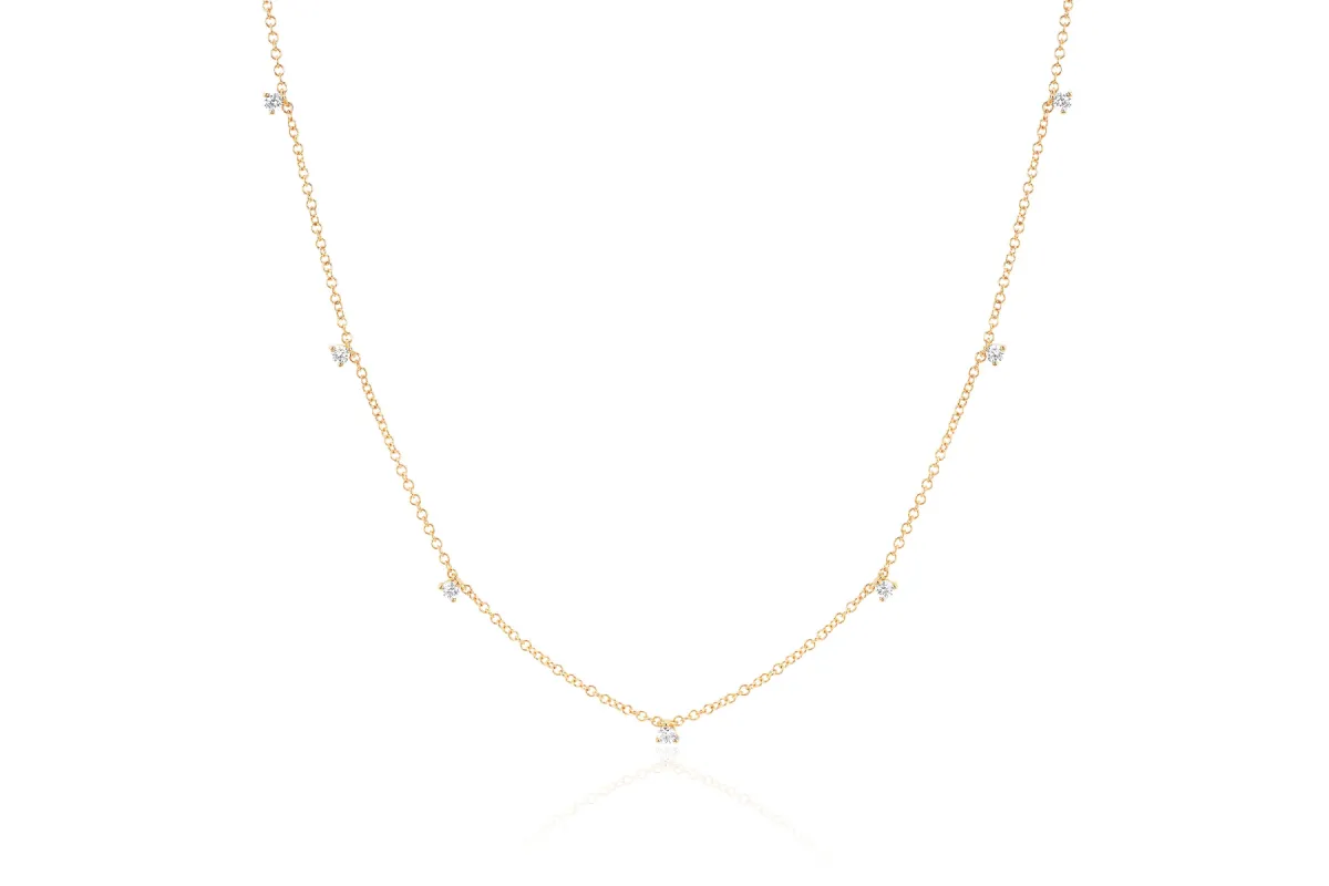 7 Prong Set Diamond Necklace sold by EF Collection