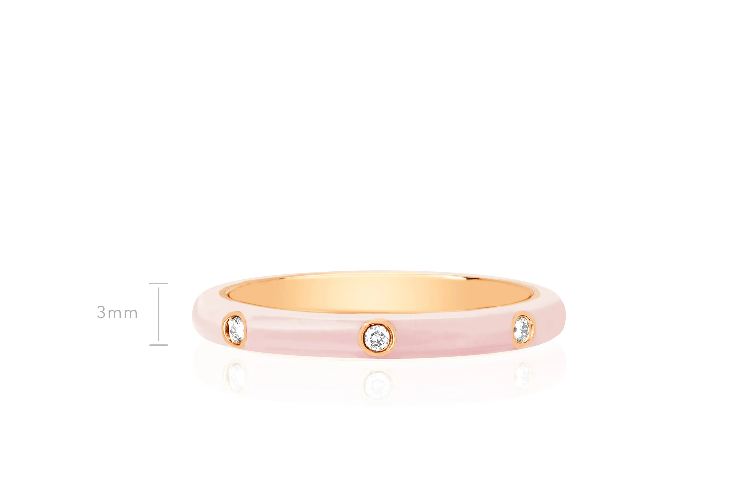 3 Diamond & Blush Enamel Stack Ring sold by EF Collection product image thumbnail 5