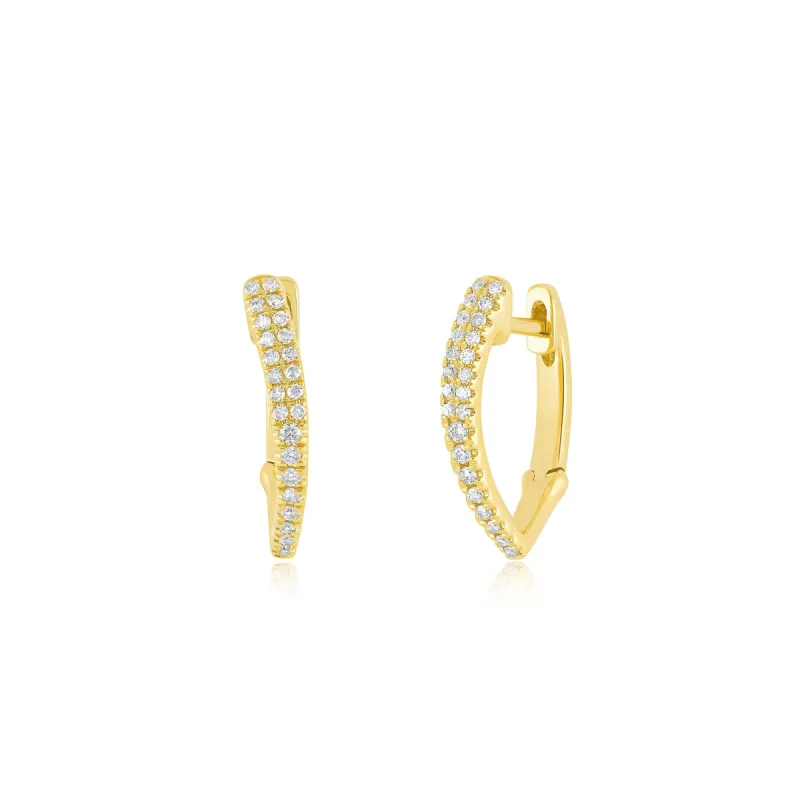 Diamond Pointed Huggie Earring sold by EF Collection