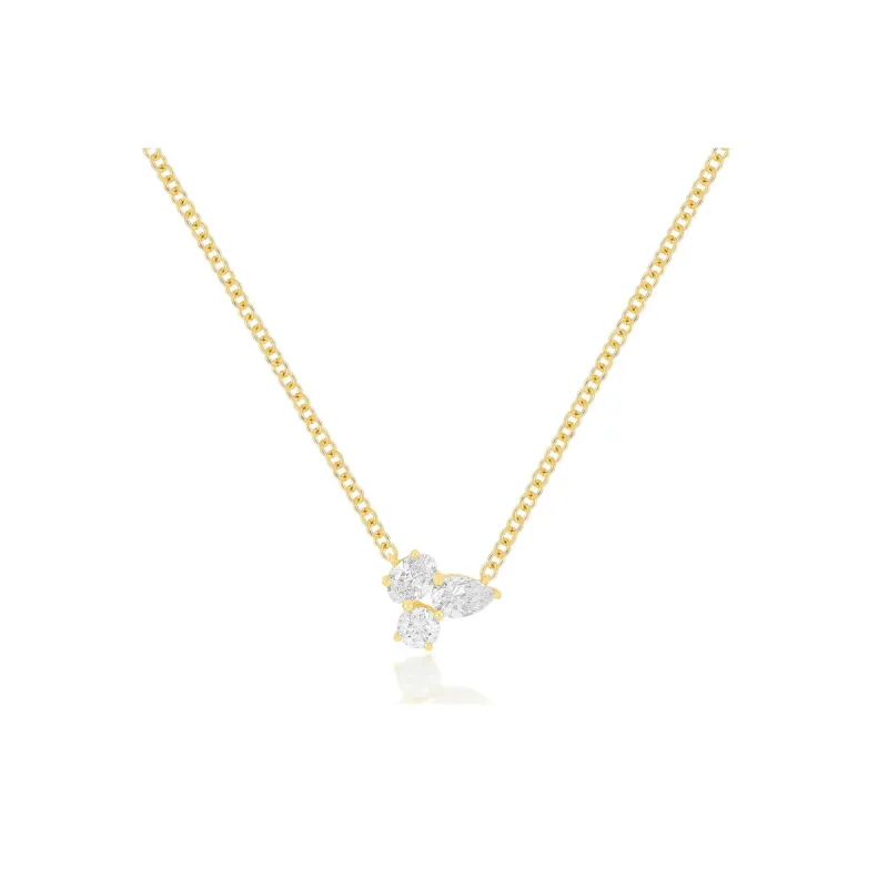 Triple Diamond Cluster Necklace sold by EF Collection